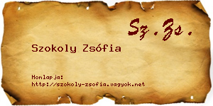 Szokoly Zsófia névjegykártya