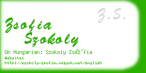 zsofia szokoly business card